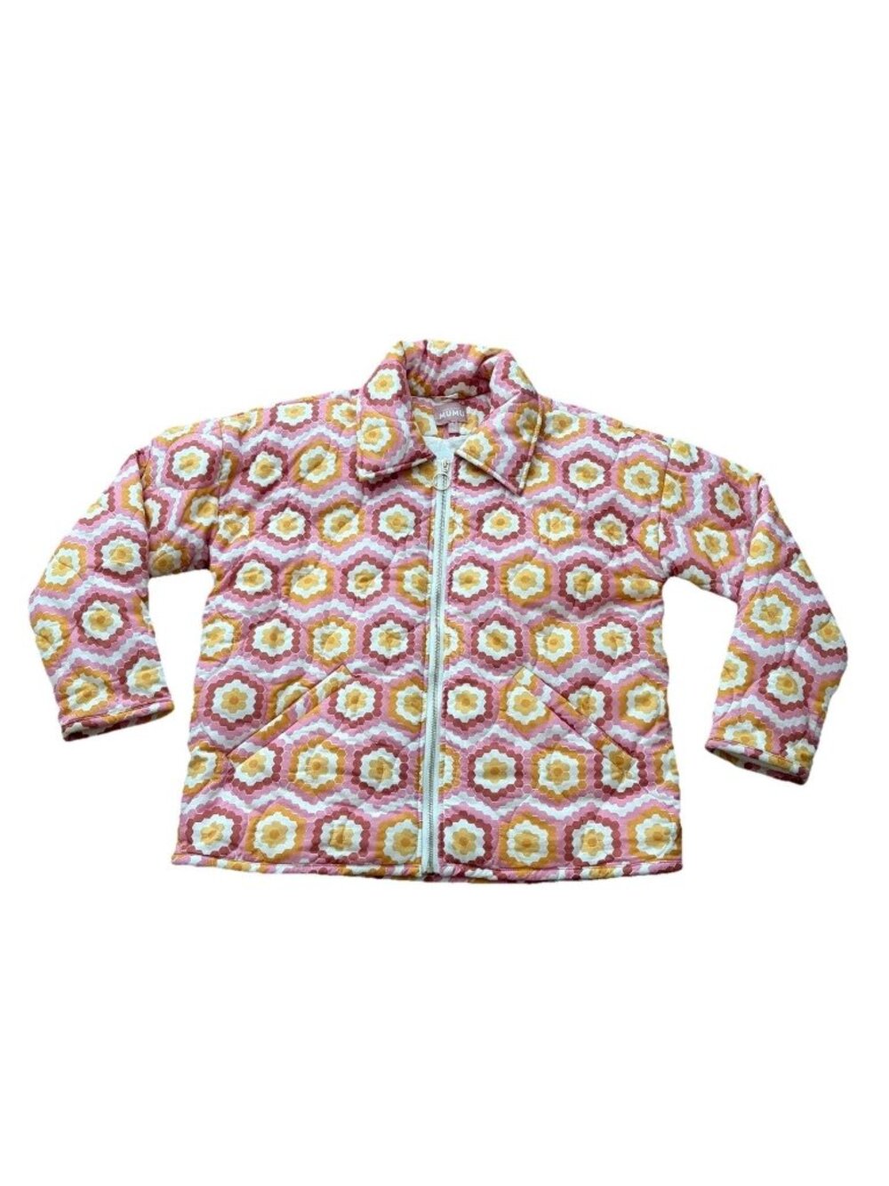 Show Me Your Mumu Powder Puffed Jacket Size Small Pink Multicolor Retro